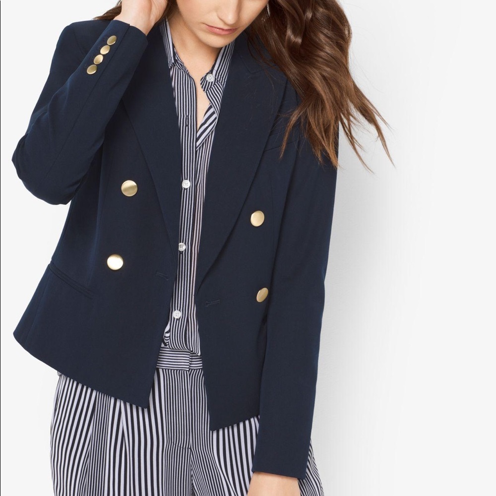 Michael Kors Navy Blazer with gold Buttons - Picture 3 of 8